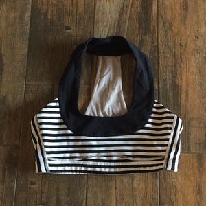 Black/white striped lululemon bra